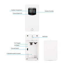 Carica l'immagine nel visualizzatore di Gallery, Kalawen Trasmettitore Sensore Meteo Esterno Wireless Temperature Bianco - Ilgrandebazar