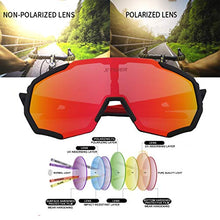 Carica l'immagine nel visualizzatore di Gallery, X-TIGER Occhiali Ciclismo Polarizzati con 3 Lenti Nero e Rosso