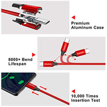 Carica l'immagine nel visualizzatore di Gallery, GIANAC Cavo USB C, [5Pezzi, 0.25m 0.5m 1m 2m 3m] Nylon Intrecciato Rosso