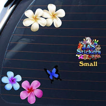 Carica l'immagine nel visualizzatore di Gallery, Fiore frangipani plumeria multicolore doppio + farfalla adesivi auto... - Ilgrandebazar