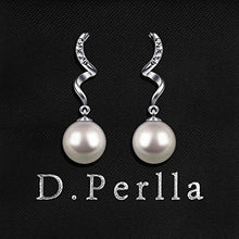 Carica l'immagine nel visualizzatore di Gallery, Orecchini con Perle D’acqua Dolce D.Perlla donna in Bianco Perla2