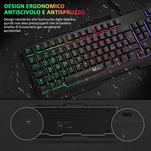 Carica l'immagine nel visualizzatore di Gallery, Tastiera da Gioco, WisFox Cablata USB Retroilluminata a Colori...