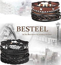 Carica l'immagine nel visualizzatore di Gallery, BESTEEL 28PCS Intrecciato Bracciali Pelle da Uomo Donna Punk Multilivello... - Ilgrandebazar