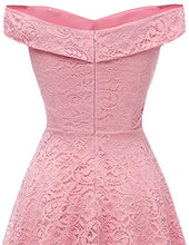 Carica l'immagine nel visualizzatore di Gallery, HomRain Abiti da Donna Elegante off Spalla a Pieghe S, Pink - Ilgrandebazar