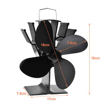 Carica l'immagine nel visualizzatore di Gallery, Ventilatore per camini a legna, BUYGOO a 4 pale riscaldato per...