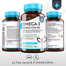 Carica l'immagine nel visualizzatore di Gallery, Omega 3 Olio di Pesce da 2000 mg - 660 EPA e 440 DHA - Capsule gel...