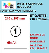 Carica l'immagine nel visualizzatore di Gallery, 100 fogli A4 1 adesivo 210 x 297 mm carta per etichette adesive per... - Ilgrandebazar