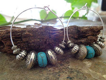Carica l'immagine nel visualizzatore di Gallery, ✿ NUOVI BOHO TRIBAL CREME TURCHESI ✿ Orecchini stile Bali