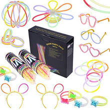 Carica l'immagine nel visualizzatore di Gallery, Josechan Glow Sticks, 200 PCS 8'' Bagliore colorato bastoni Bulk e 200 Pcs - Ilgrandebazar