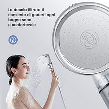 Carica l'immagine nel visualizzatore di Gallery, Rovtop Soffione Doccia Anticalcare Alta Pressione - Universale 3 Mode...