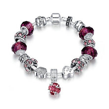 Carica l'immagine nel visualizzatore di Gallery, LDUDU Bracciale Charms da donna in argento con charms vetro di... - Ilgrandebazar