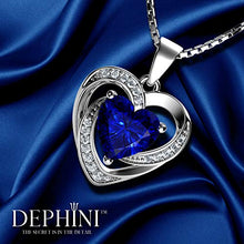 Carica l'immagine nel visualizzatore di Gallery, DEPHINI Blu Collana Cuore – 925 argento ciondolo a forma di cuore con... - Ilgrandebazar