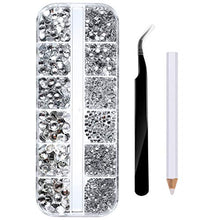 Carica l'immagine nel visualizzatore di Gallery, Jovitec 2000 Pezzi Strass di Vetro Flatback Hot Fix Rotondo Gemme Grigio - Ilgrandebazar