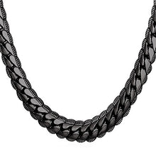 Carica l'immagine nel visualizzatore di Gallery, U7 Collana Uomo a Catena Cubana Larghezza 6mm 9mm Grossa Nero(9mm) - Ilgrandebazar