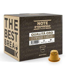 Carica l'immagine nel visualizzatore di Gallery, Note D'Espresso Caffè Qualità Oro, Capsule Compatibili Soltanto con Sistema NESPRESSO, 100 Caps