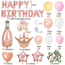 Carica l'immagine nel visualizzatore di Gallery, MMTX Palloncini Compleanno Oro Rosa, Decorazioni per Feste, Happy...