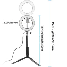 Carica l'immagine nel visualizzatore di Gallery, Thlevel LED Ring Light con treppiedi Lampada anulare dimmerabile da 6... - Ilgrandebazar