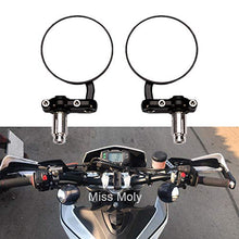 Carica l'immagine nel visualizzatore di Gallery, Rotondi Moto Specchietti Retrovisori Laterali 7/8'' 22mm Specchio di #2-Nero - Ilgrandebazar