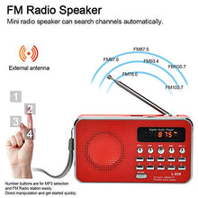 Carica l'immagine nel visualizzatore di Gallery, docooler Mini FM Radio Altoparlante Digitale Portatile da 3 W Rosso