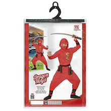 Carica l'immagine nel visualizzatore di Gallery, WIDMANN Red Dragon Ninja Casacca Con Cappuccio Pantaloni Cintura 140 cm - Ilgrandebazar