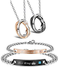 Carica l'immagine nel visualizzatore di Gallery, Milacolato Coppia Ciondolo Collana Regalo per Uomo Donna Lui e Lei Set... - Ilgrandebazar