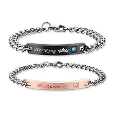 Carica l'immagine nel visualizzatore di Gallery, His Queen Her King Set Coppia Bracciali per Lui e Lei - Ilgrandebazar
