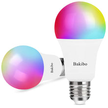 Carica l'immagine nel visualizzatore di Gallery, bakibo Lampadina Wifi Intelligente Led Smart Dimmerabile 2 Pcs, Multicolore - Ilgrandebazar