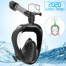 Carica l'immagine nel visualizzatore di Gallery, Elegear 2020 Maschera Snorkeling 180° Visibile Subacquea L/XL, Nero