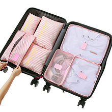 Carica l'immagine nel visualizzatore di Gallery, Organizzatori da Viaggio,LOSMILE Organizer Valigie Set di 7, Rosa-striscia