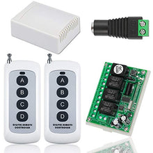 Carica l'immagine nel visualizzatore di Gallery, InduSKY DC 12V 433Mhz 4 Canali Ricevitore Relè Wireless Interruttore con...