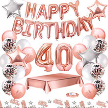 Carica l'immagine nel visualizzatore di Gallery, MMTX Palloncini Compleanno 40 Anni Oro Rosa Decorazioni per Feste...
