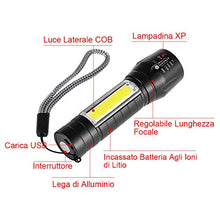 Carica l'immagine nel visualizzatore di Gallery, GOLDGE Mini Torcia Elettrica, Portatile LED con Luce Laterale della...