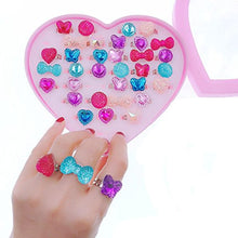 Carica l'immagine nel visualizzatore di Gallery, JZK 36 Regolabili Gemstone Cristallo Anelli Gioco per Bambina - Ilgrandebazar
