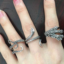 Carica l'immagine nel visualizzatore di Gallery, PPX 3 Pezzi Anelli Regolabili a Forma di Serpente, Anello del Drago,Octopus...
