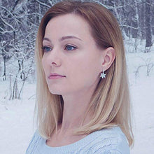 Carica l'immagine nel visualizzatore di Gallery, Orecchini donna in argento sterling con zircone a forma di Blue