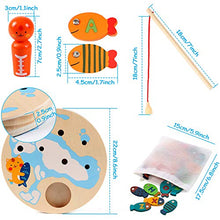 Carica l'immagine nel visualizzatore di Gallery, Lewo 2 in 1 Gioco di Pesca 30 PC Legno Alfabeto Lettera Magnetica Giocattoli... - Ilgrandebazar