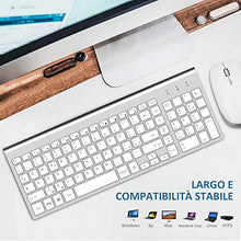 Carica l'immagine nel visualizzatore di Gallery, Tastiera Wireless Layout Italiano e Mouse, Fenifox Mouse Bianco