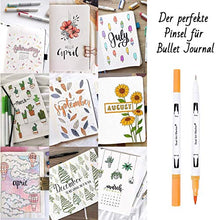 Carica l'immagine nel visualizzatore di Gallery, Dual Brush Pen,24 Colori Pennarelli Acquarelli con punta fine e bianco