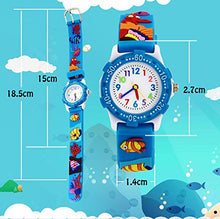 Carica l'immagine nel visualizzatore di Gallery, Orologio analogico da polso per bambine, bambini sport impermeabile Blue Fish - Ilgrandebazar