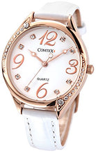 Carica l'immagine nel visualizzatore di Gallery, Comtex Orologio analogico da polso donna,cinturino in pelle,impermeabile... - Ilgrandebazar