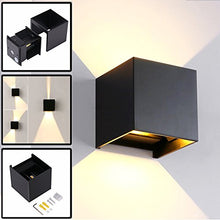 Carica l'immagine nel visualizzatore di Gallery, 12W Lampade da Parete per Esterno / Interni Led, Applique Nero - Ilgrandebazar