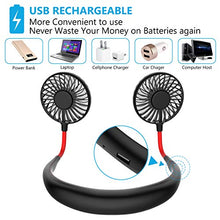 Carica l'immagine nel visualizzatore di Gallery, Ventilatore Portatile,Ventilatore Indossabile da Collo Ricaricabile Mini Nero