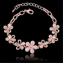 Carica l'immagine nel visualizzatore di Gallery, QueenDer Bracciale donna in rame aperto con chiusura a catena Rose - Ilgrandebazar