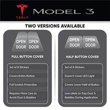 Carica l'immagine nel visualizzatore di Gallery, Tesla Model 3 - Adesivi per pulsanti"Open Door" (set da 8) (Full Full cover
