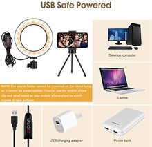 Carica l'immagine nel visualizzatore di Gallery, 6,2'' Piccola Luce Dell'anello con Treppiedi, Mini Selfie Ring 6.2''- Nero