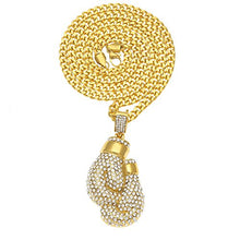 Carica l'immagine nel visualizzatore di Gallery, Milky Way, collana con zirconi placcata oro, guanti da boxe, unisex,... - Ilgrandebazar