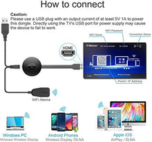 Carica l'immagine nel visualizzatore di Gallery, Wifi Display Dongle, Adattatore Wireless HDMI 1080P TV Black