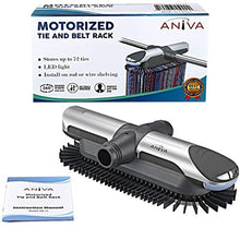 Carica l'immagine nel visualizzatore di Gallery, Aniva - Portacravatte motorizzato per armadio, con luci a LED, include ganci...