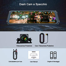 Carica l'immagine nel visualizzatore di Gallery, WiMiUS Dash Cam Doppia Telecamera per Auto Screen 10 Pollici Full HD 1080P...