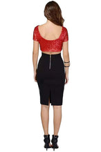 Carica l'immagine nel visualizzatore di Gallery, keland - Maglietta da Donna, Sexy, con Paillettes, Scollo a V XL, Rosso - Ilgrandebazar